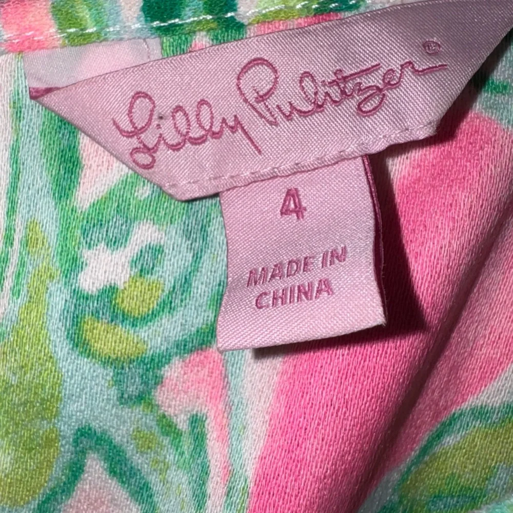 Lilly Pulitzer Pink Green Giraffe Jungle Halter Lace Dress Size 4 - Picture 6 of 7